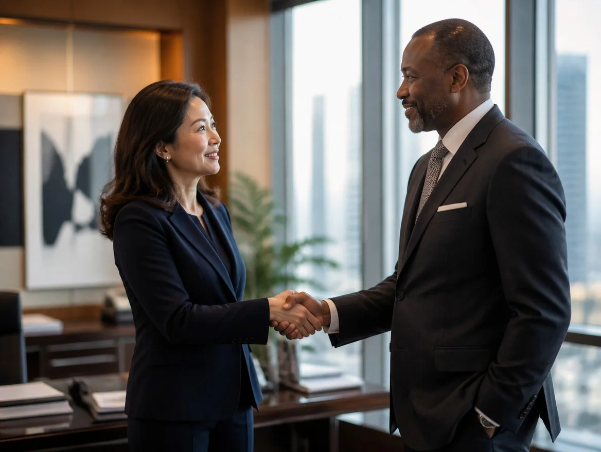 Corporate partners in a professional meeting